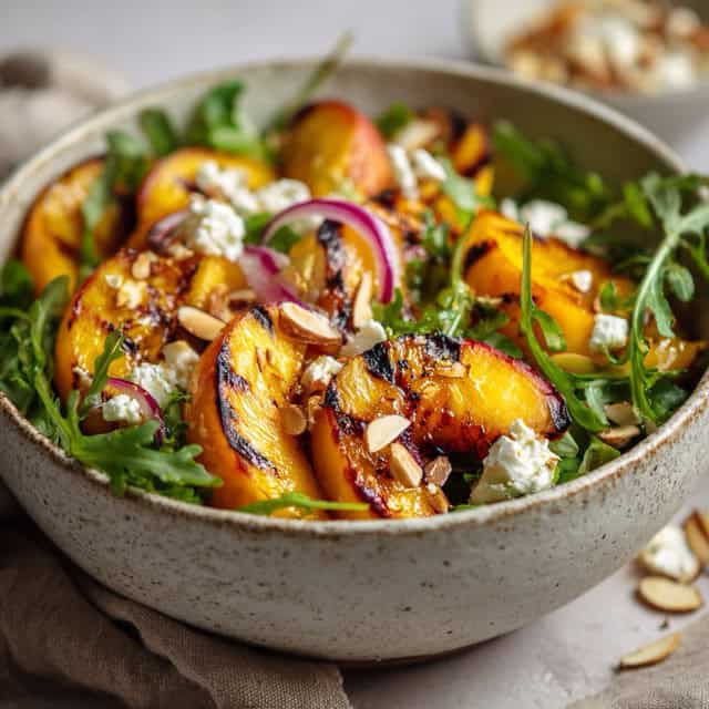 Grilled Peach And Arugula Salad 7 Grilled peach and arugula salad