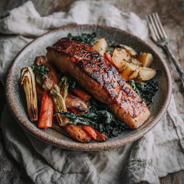 Maple glazed salmon