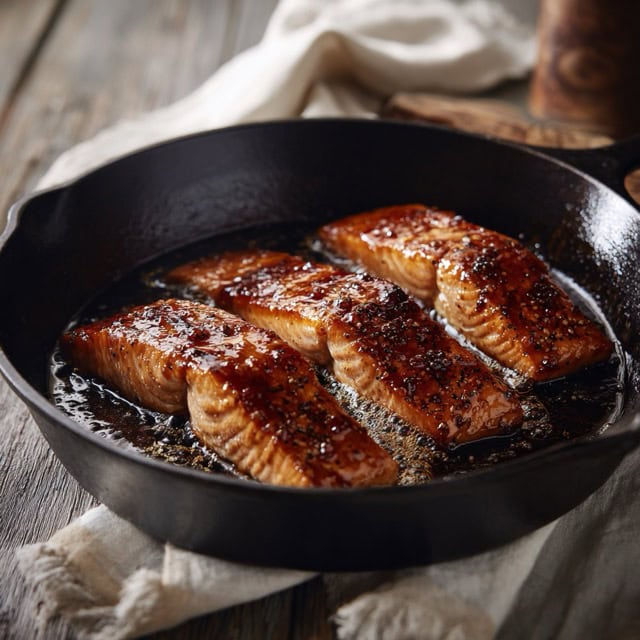 Maple glazed salmon