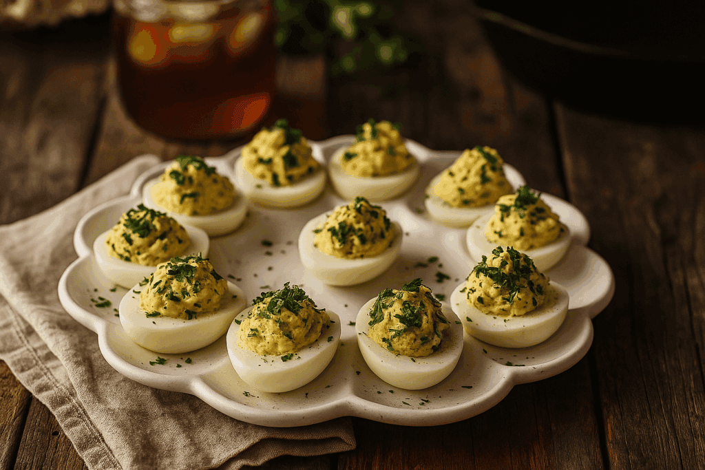 Herb deviled eggs best egg tray