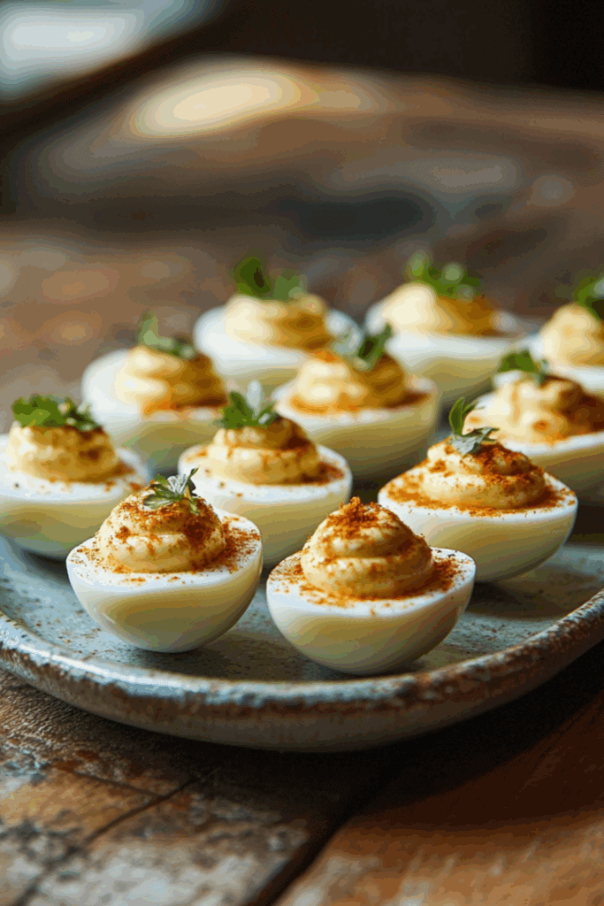 Deviled eggs with a garden twist