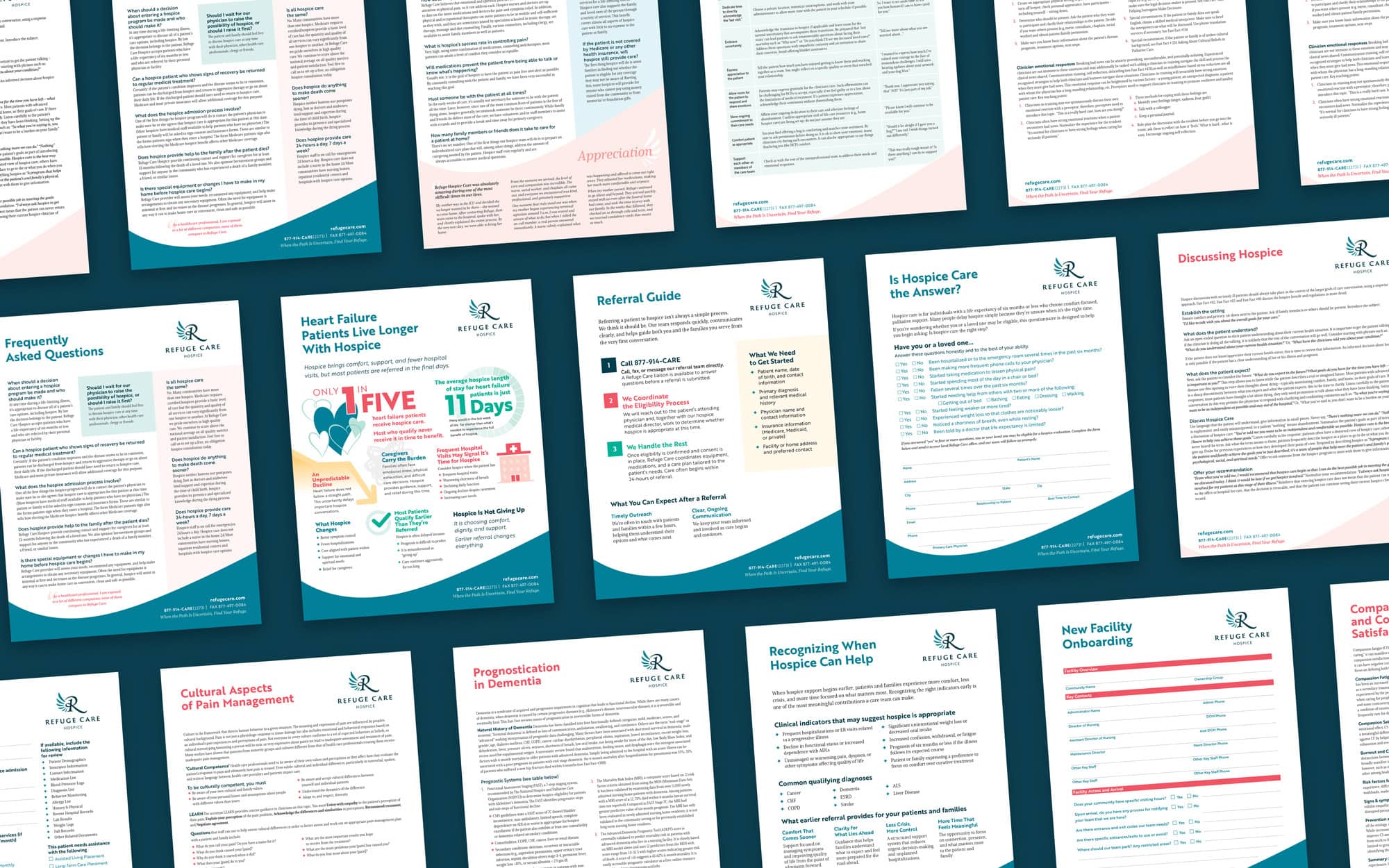Collection of flyer designs for Refuge Care
