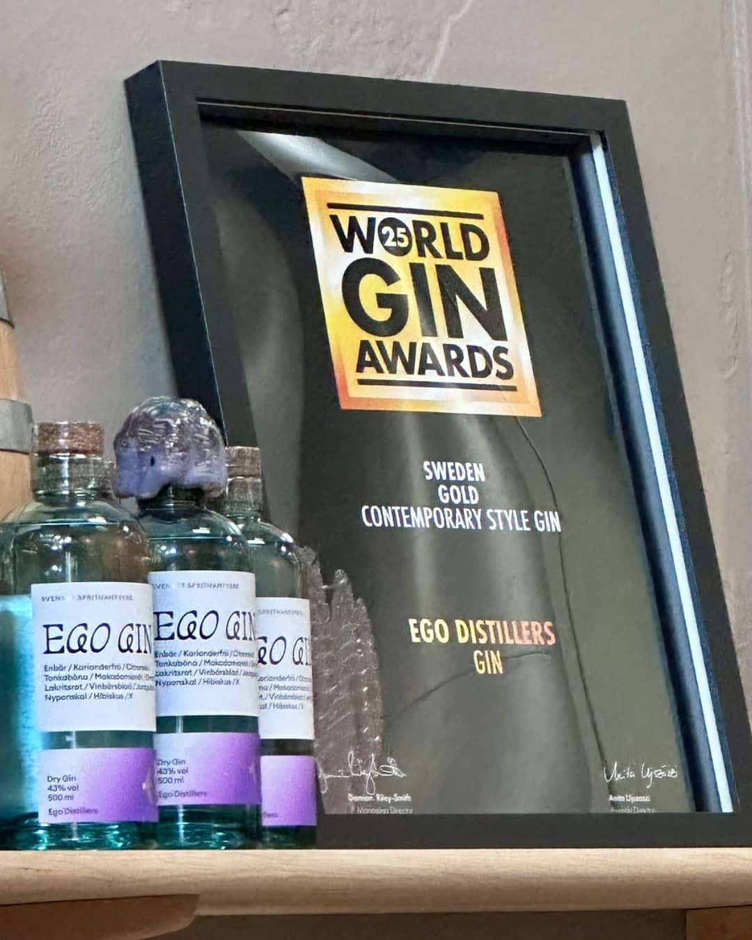 Gin Award at Ego Distillers in Gothenburg, Sweden