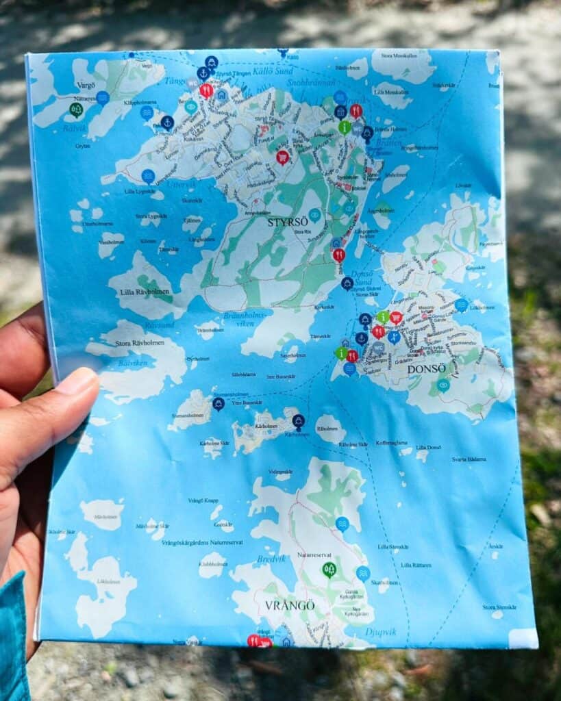Map of Donso and Stryso Islands in the Gothenburg Archipelago