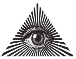 Artistic eye within a triangle symbol, representing creativity and focus.