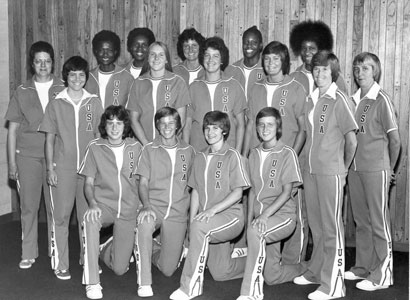 A black and white photo of women's basketball hall of fame members. A black and white photo of women's basketball hall of fame members.