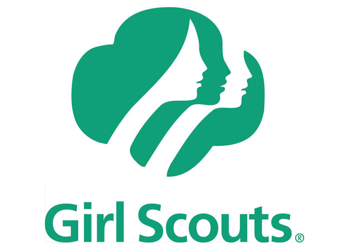 A girl scouts logo featuring the words Girl Scouts. A girl scouts logo featuring the words Girl Scouts.