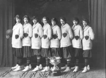 A black and white photo of a women's basketball team, featuring women's basketball hall of fame members. A black and white photo of a women's basketball team, featuring women's basketball hall of fame members.