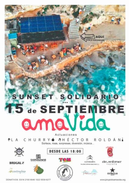 sunset solidario en Cala Escondida Ibiza