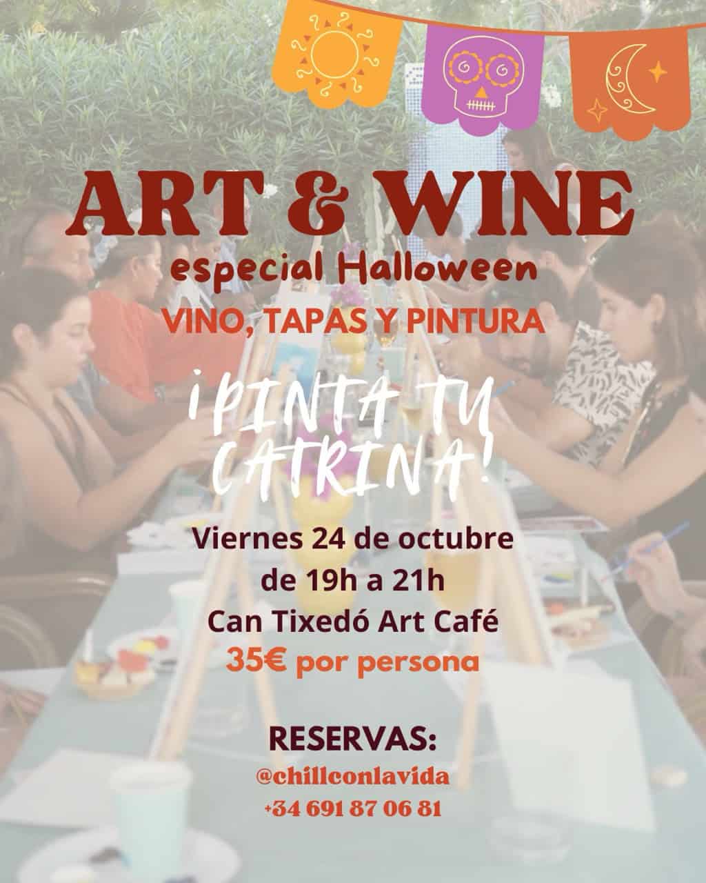 Taller Art & Wine en Can Tixedo especial Halloween