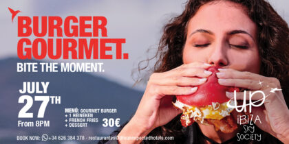 Burger Gourmet en Up Ibiza Sky Society
