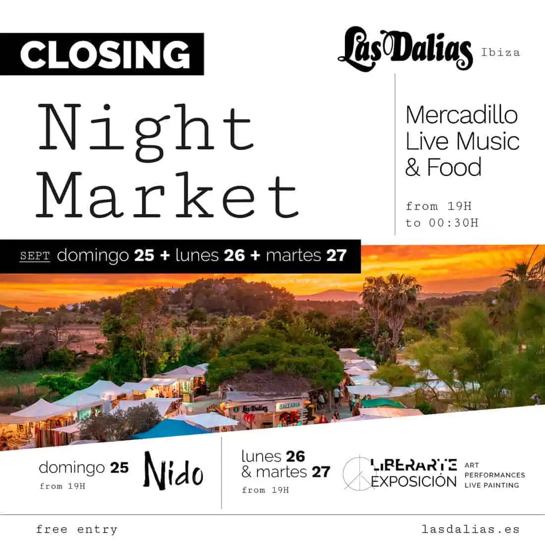 Closing del Night Market de Las Dalias Ibiza