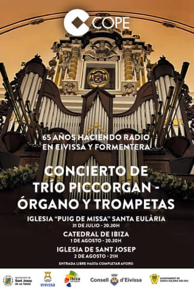Conciertos del Trío Piccorgan para celebrar los 65 años de COPE Ibiza y Formentera