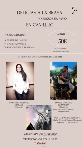 Delicias a la brasa y música en vivo en Can Lluc