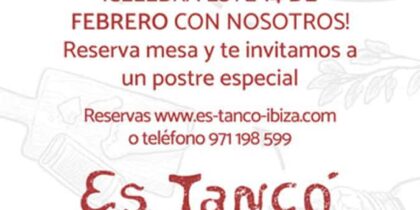 Tu cena de San Valentín en Es Tancó Ibiza tiene un regalo