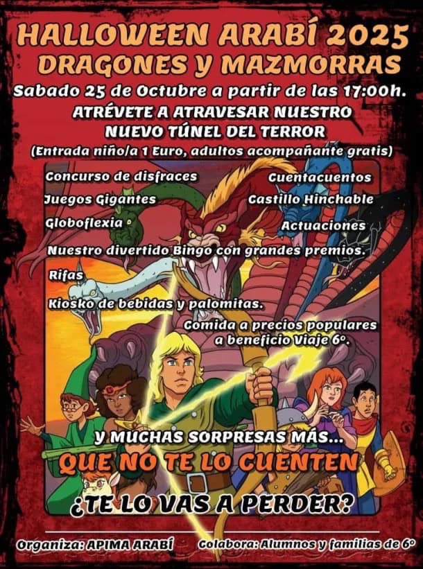 Fiesta de Halloween de Dragones y Mazmorras en CEIP Arabí