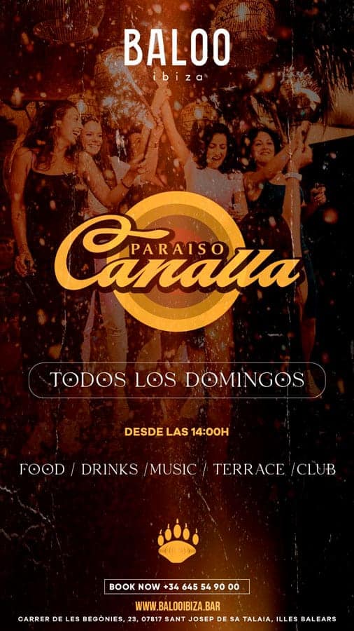 Domingo en Baloo Ibiza: Gastronomía Gamberra y Paraíso Canalla