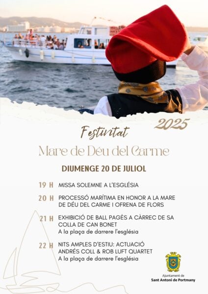Fiesta de la Virgen del Carmen, patrona de los marineros, en San Antonio