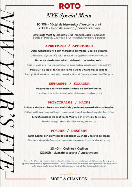 Menús de Navidad, Nochevieja, Año Nuevo y Reyes en ROTO