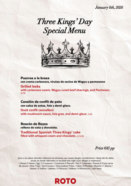 Menús de Navidad, Nochevieja, Año Nuevo y Reyes en ROTO