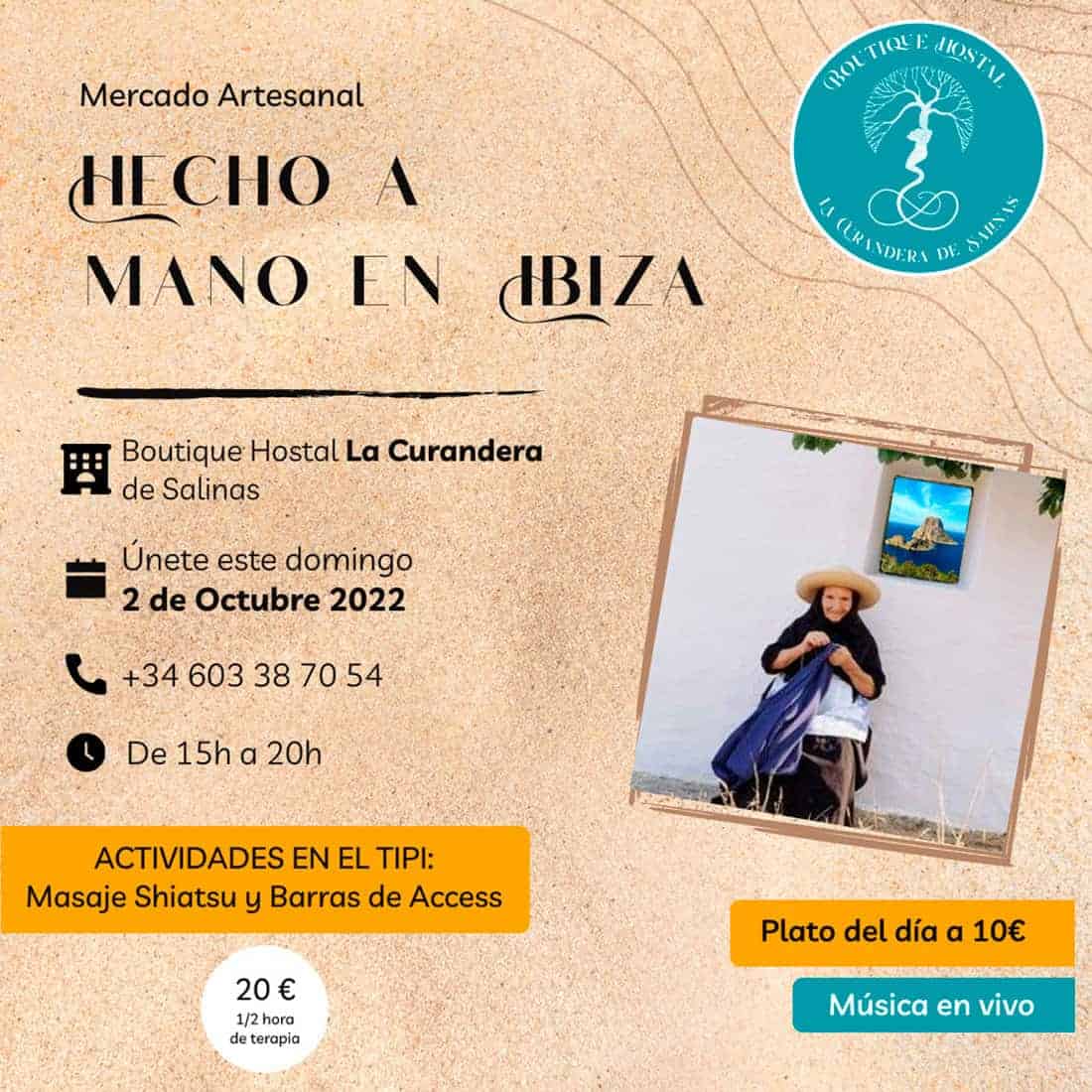 Mercado Artesanal Hecho a Mano en Ibiza en Boutique Hostal La Curandera de Salinas
