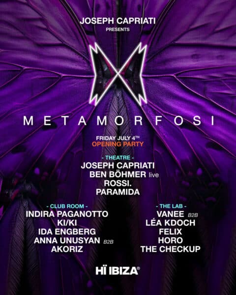 Opening Party de la Metamorfosi de Joseph Capriati en Hï Ibiza