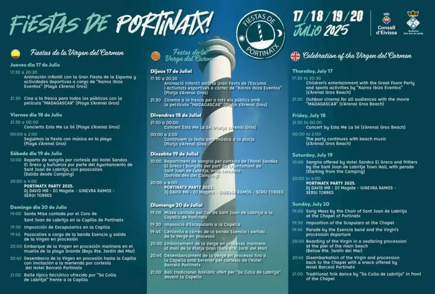 Fiestas del Carmen en Portinatx, ¡todos a la playa!