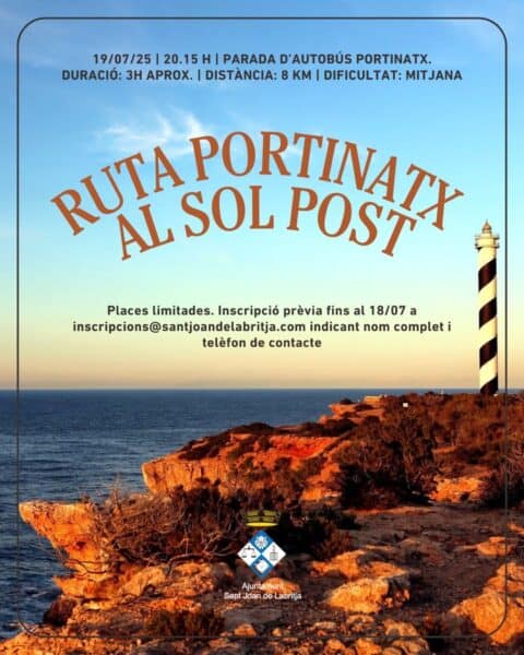 Ruta a Portinatx al atardecer