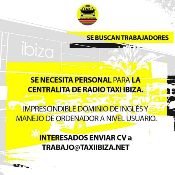 Trabajo en Ibiza 2022: Se necesita personal para Radio Taxi Ibiza
