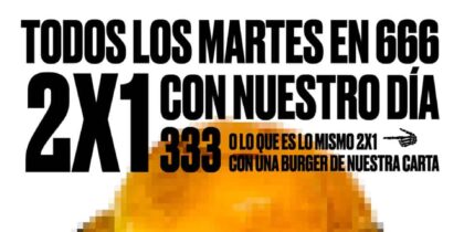 2x1 de la burger de la semana en 666 de Ryans Ibiza y Ryans Lolas