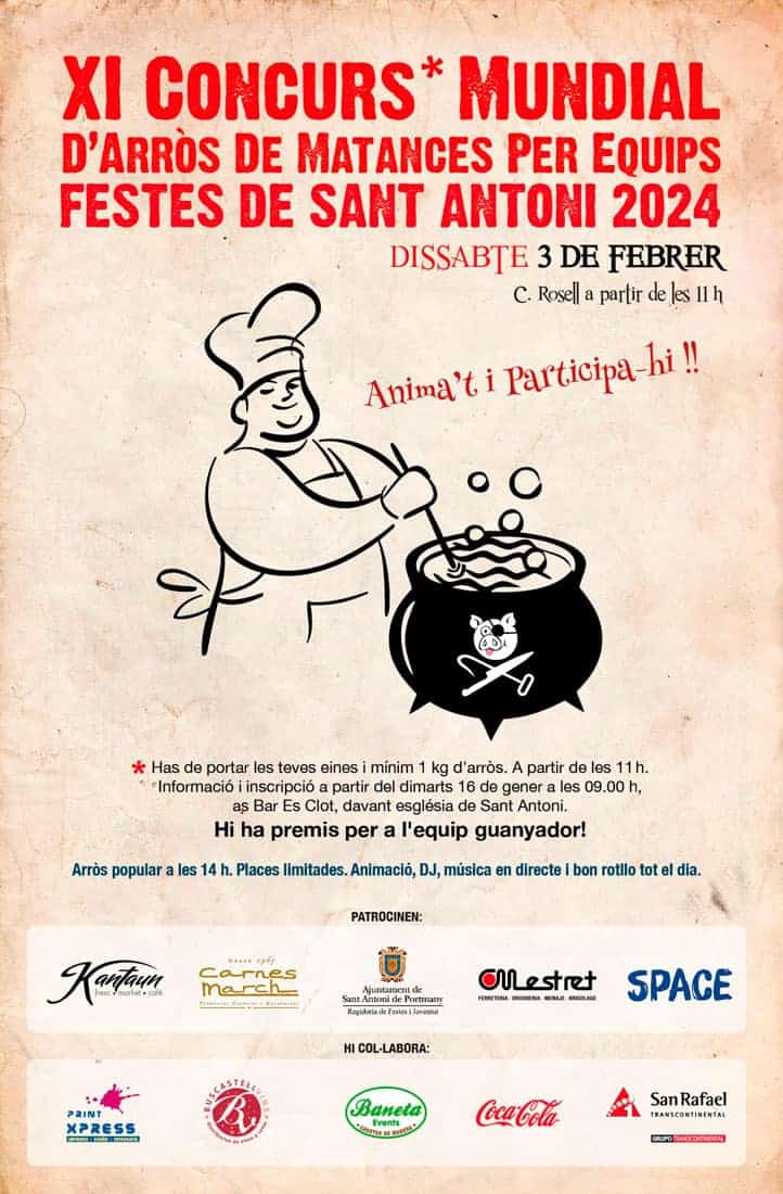 XI Concurso Mundial de Arroz de Matanzas en San Antonio, ¿te apuntas?