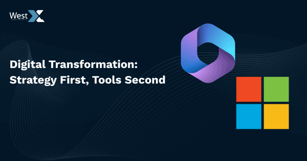 Illustration of Microsoft Power Platform tools enhancing business processes and digital transformation strategies.