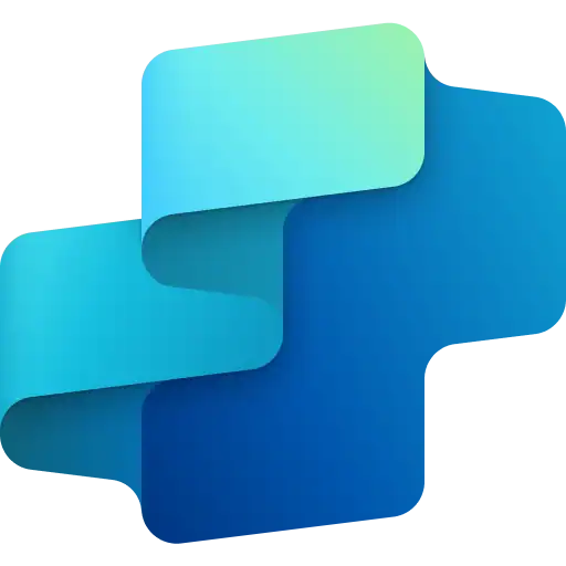 Microsoft Consulting logo with modern blue and green abstract design, representing technology and digital solutions.