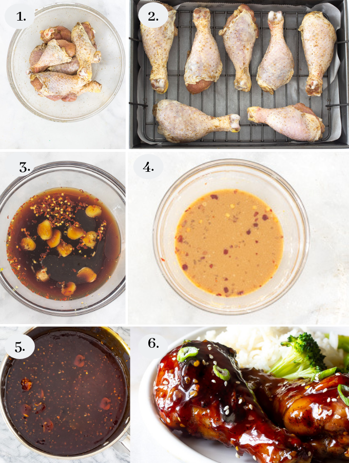 Easy Teriyaki Baked Chicken Legs step by step pictures