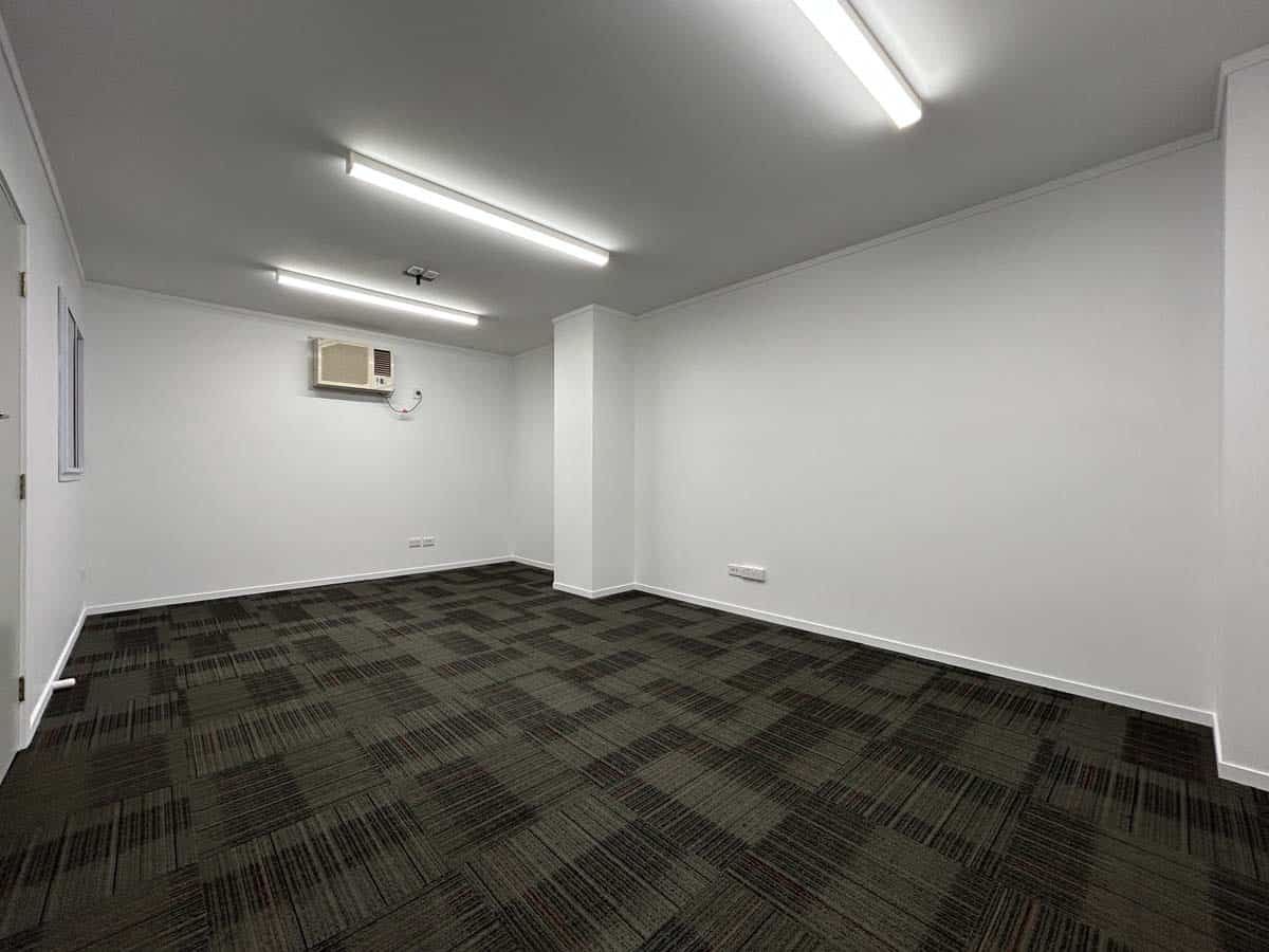 Interior of a modern commercial space at 107 Corbett Road.