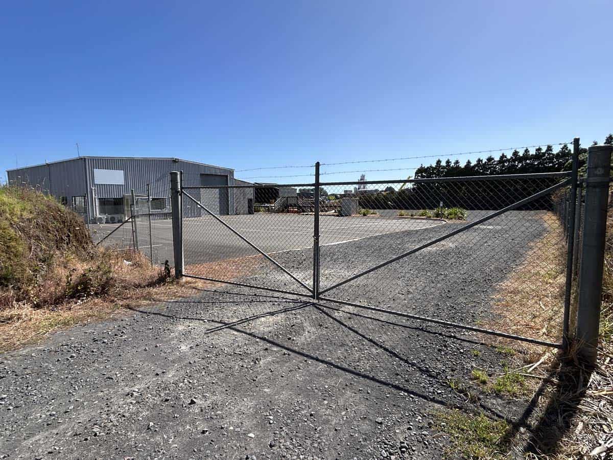 Secure gated entrance to White Lion property at 107 Corbett Road, New Zealand.