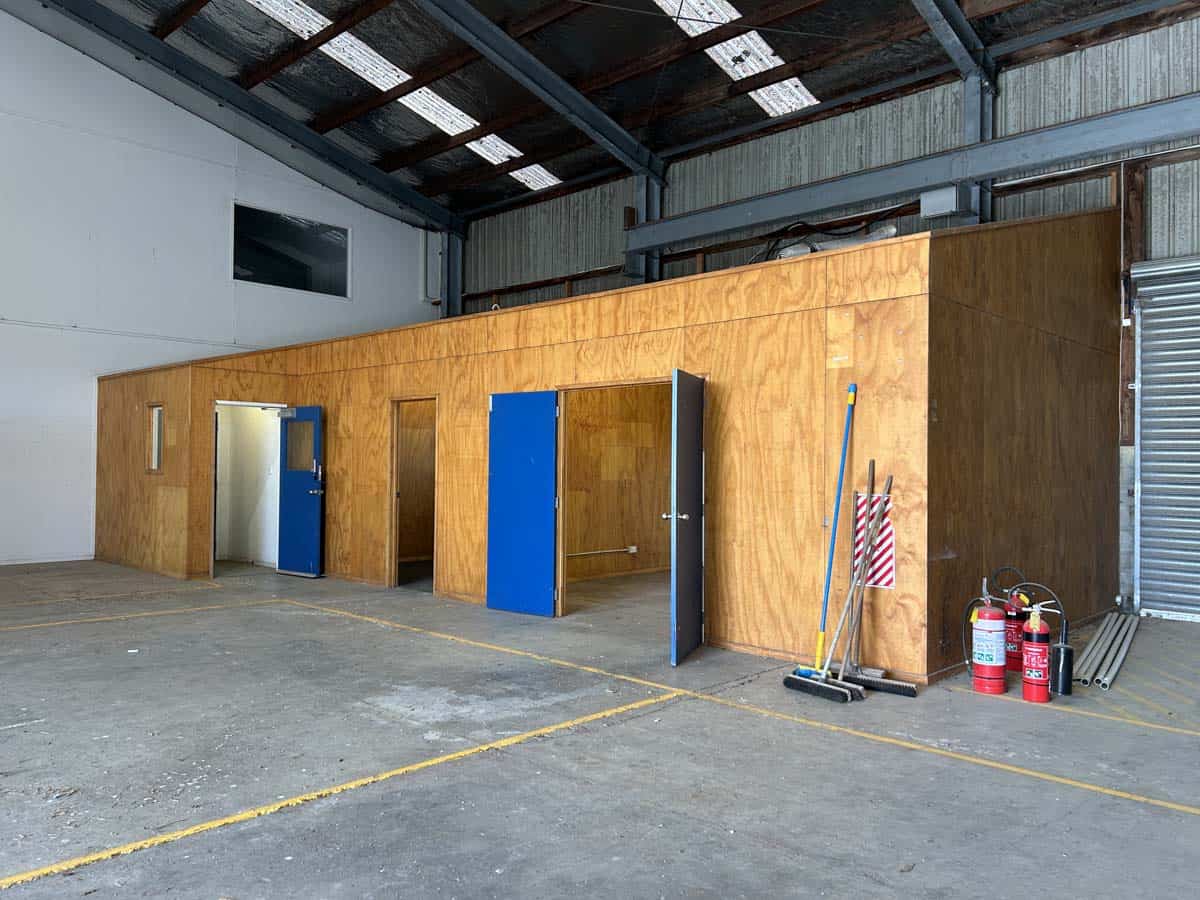 Industrial storage shed at 107 De Havilland Drive, White Lion property.