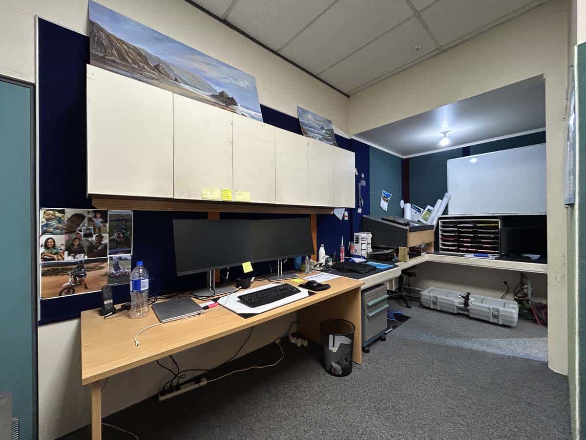 Office desk with computer setup at 11-13 Lower Tyers Road, Wellington.