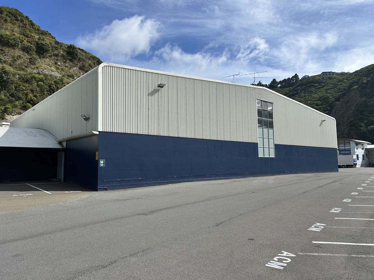 Modern industrial warehouse at 14 Tyers Road, New Zealand.