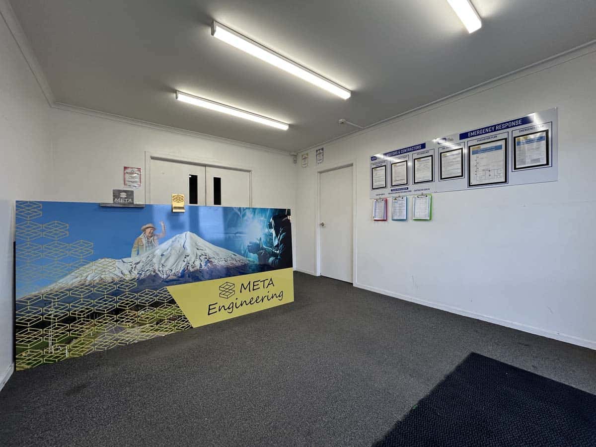 Interior view of White Lion office with engineering displays.
