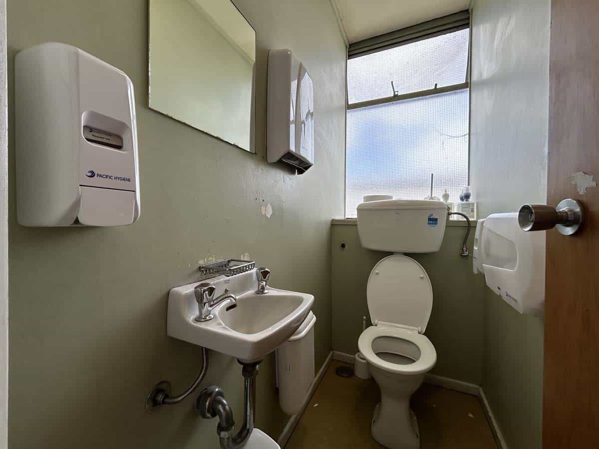 Bathroom with toilet and sink at 31 Johnsonville Road, White Lion property.