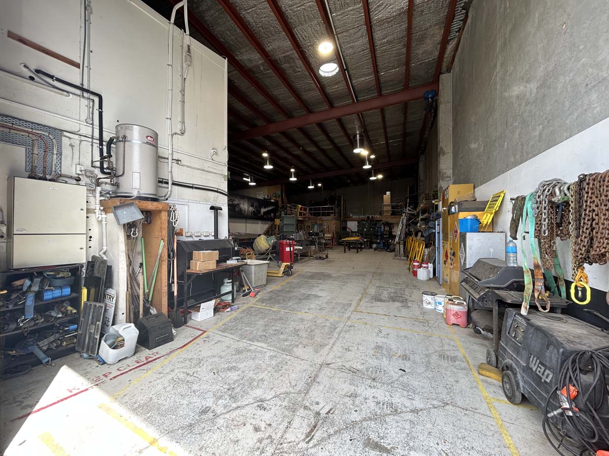 Workshop interior with tools and equipment at White Lion, 47A Victoria Street.