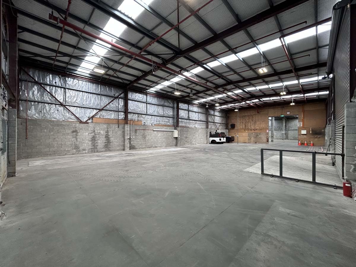 Empty industrial warehouse space at 69 Waione Street, Auckland.
