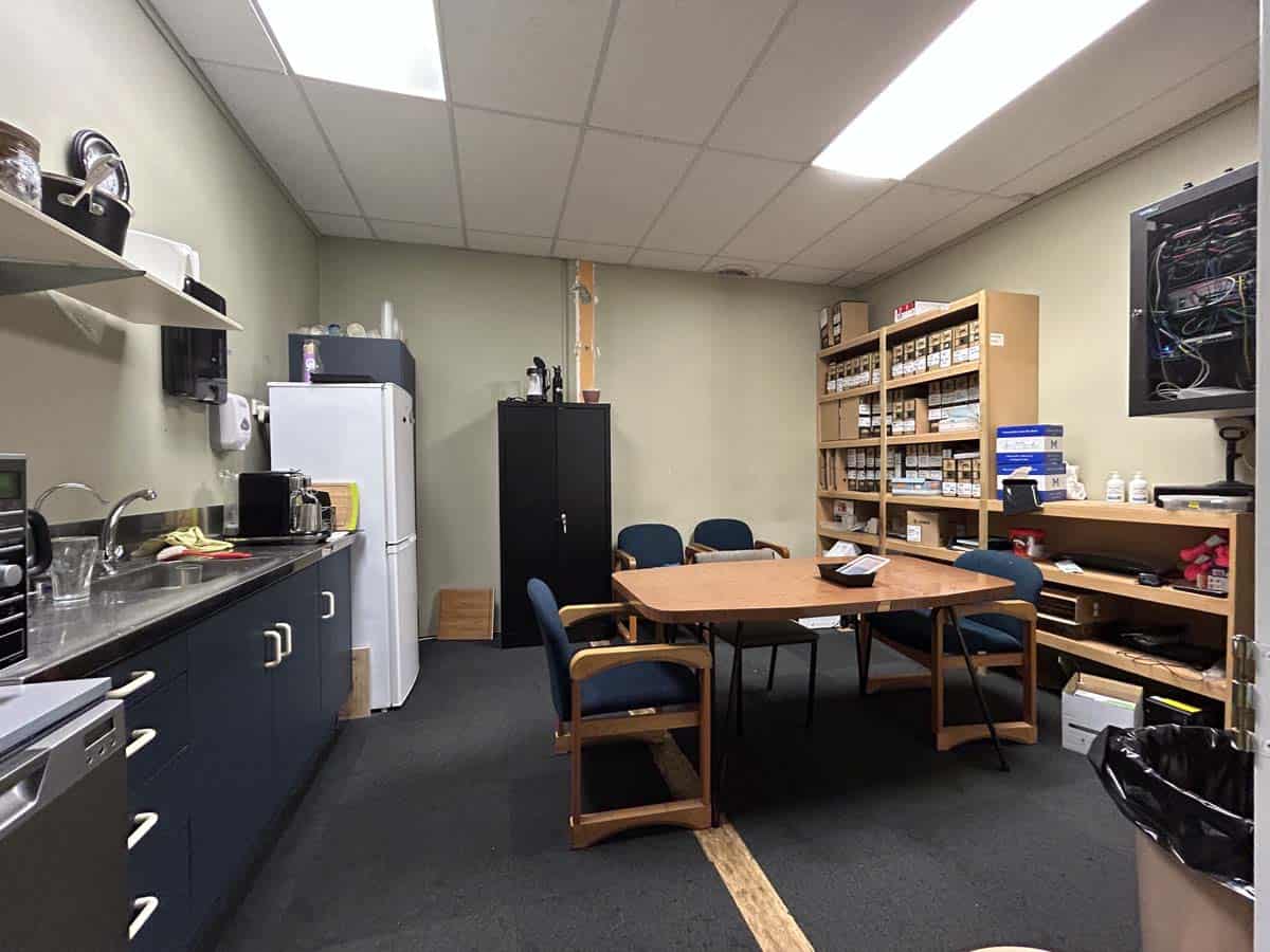Interior of White Lion office meeting room with table and chairs at 86 Gill Street.