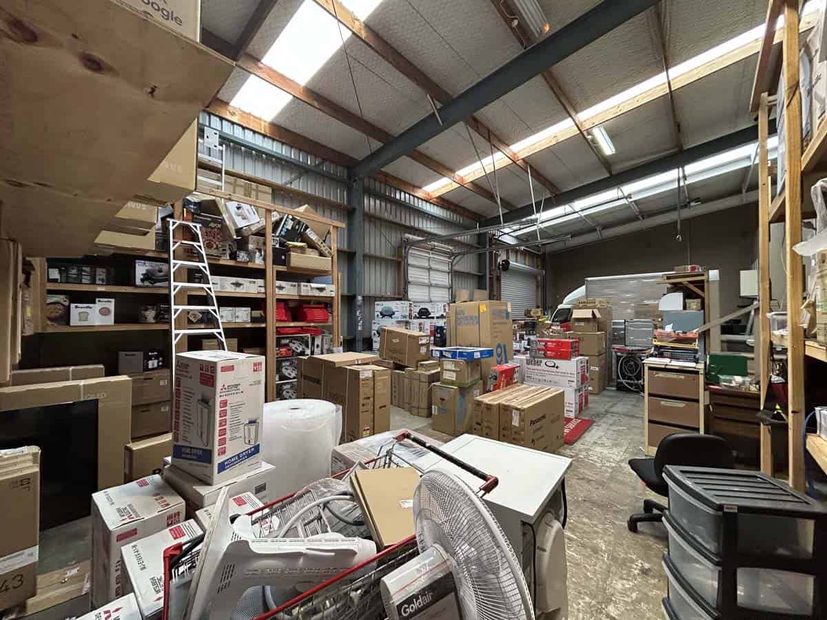 White Lion warehouse storage and inventory at 86 Gill Street.