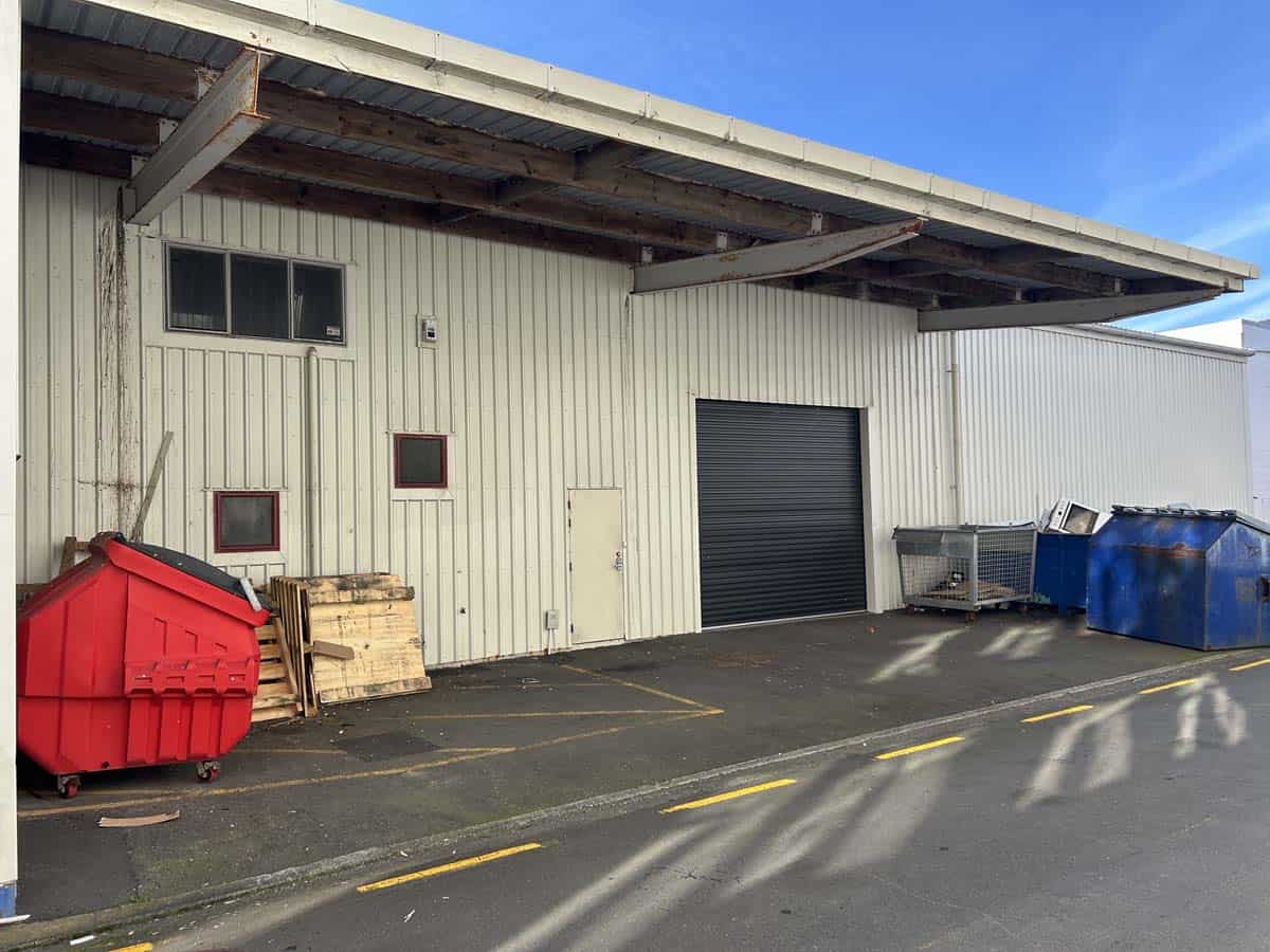 Industrial warehouse with loading dock at 86 Gill Street, Auckland.