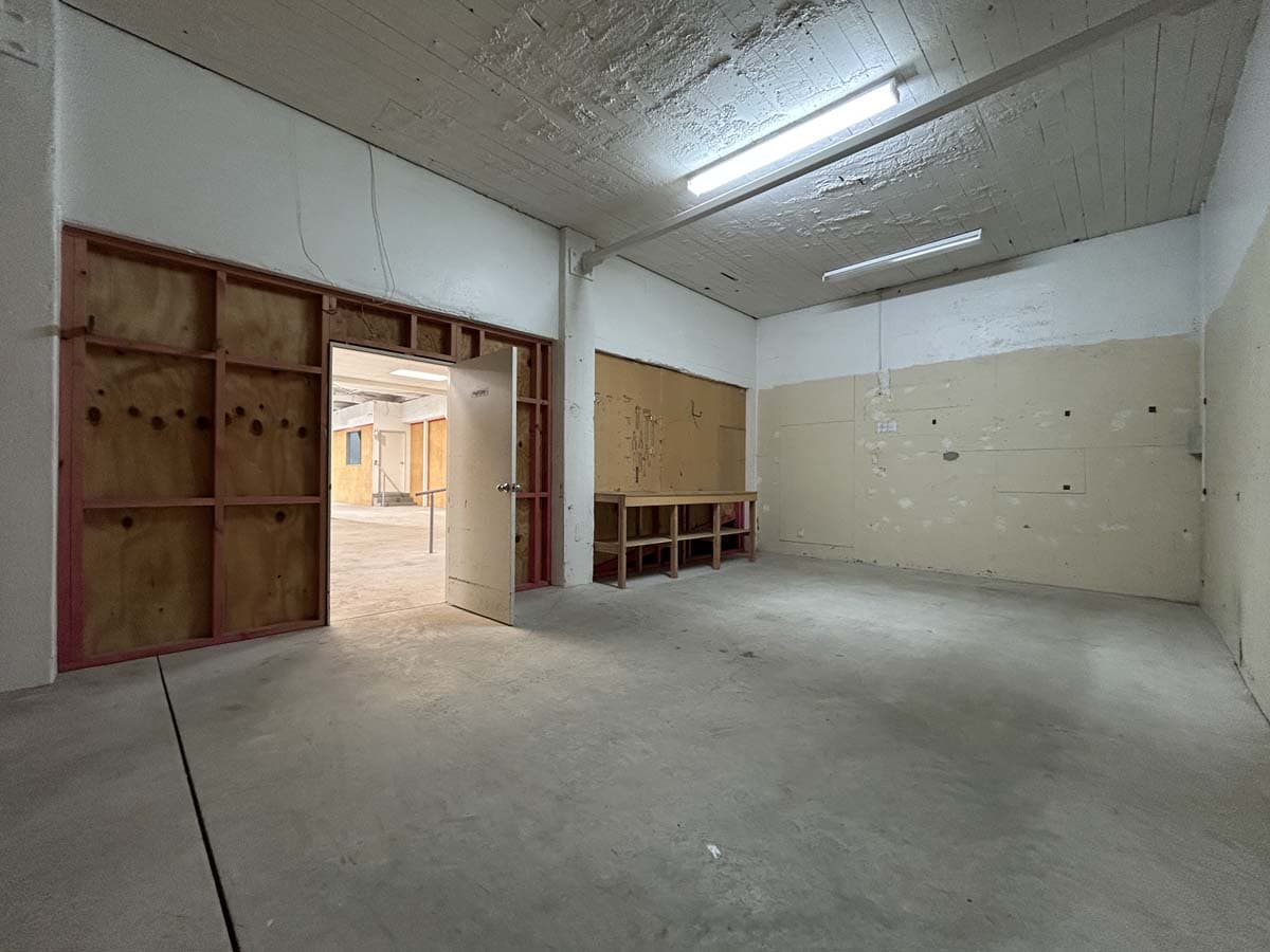 Interior view of a commercial space under construction at 1121 Devon Road.