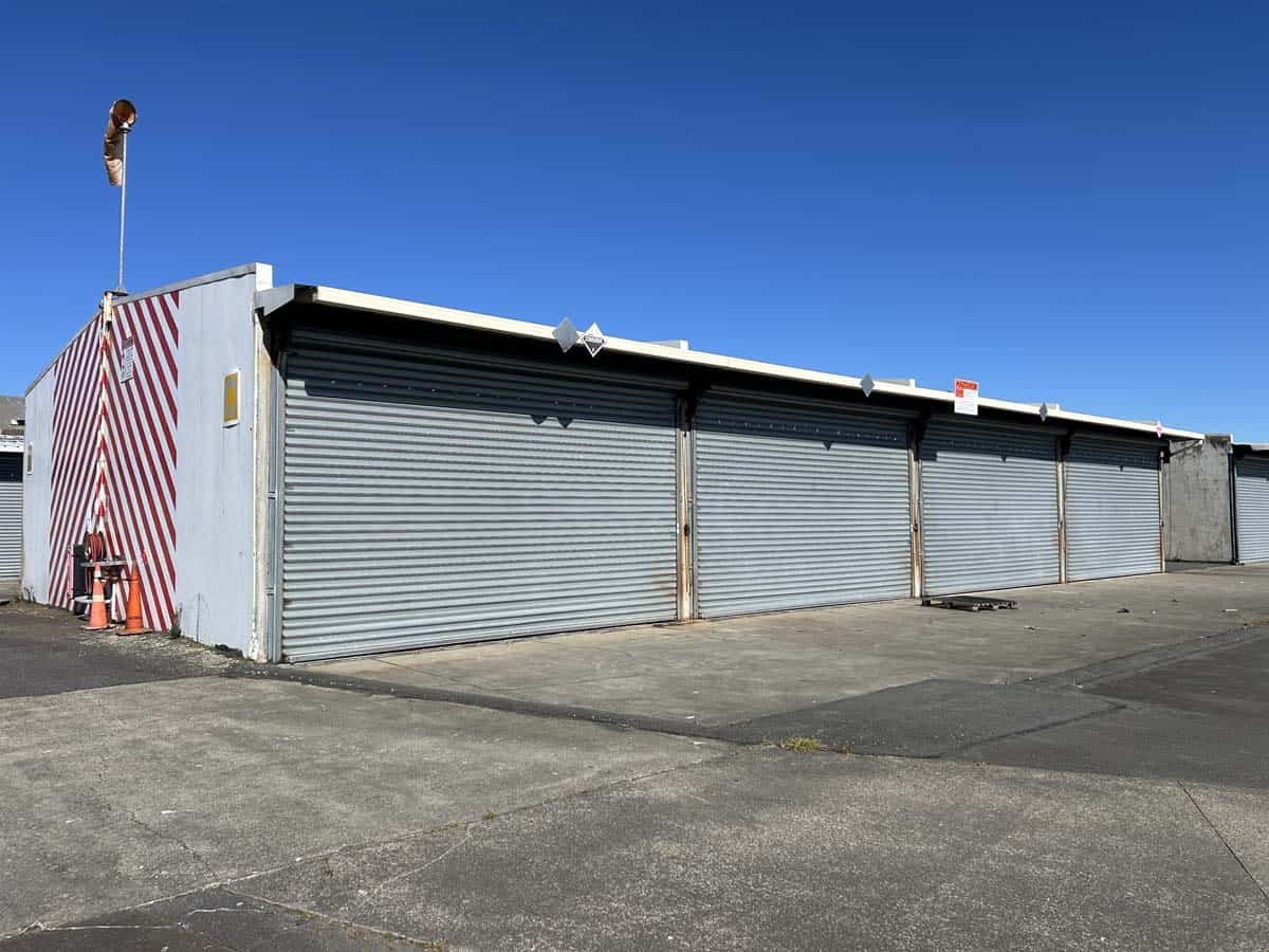 Secure storage units at 42 Seaview Road, White Lion storage facility in New Zealand.