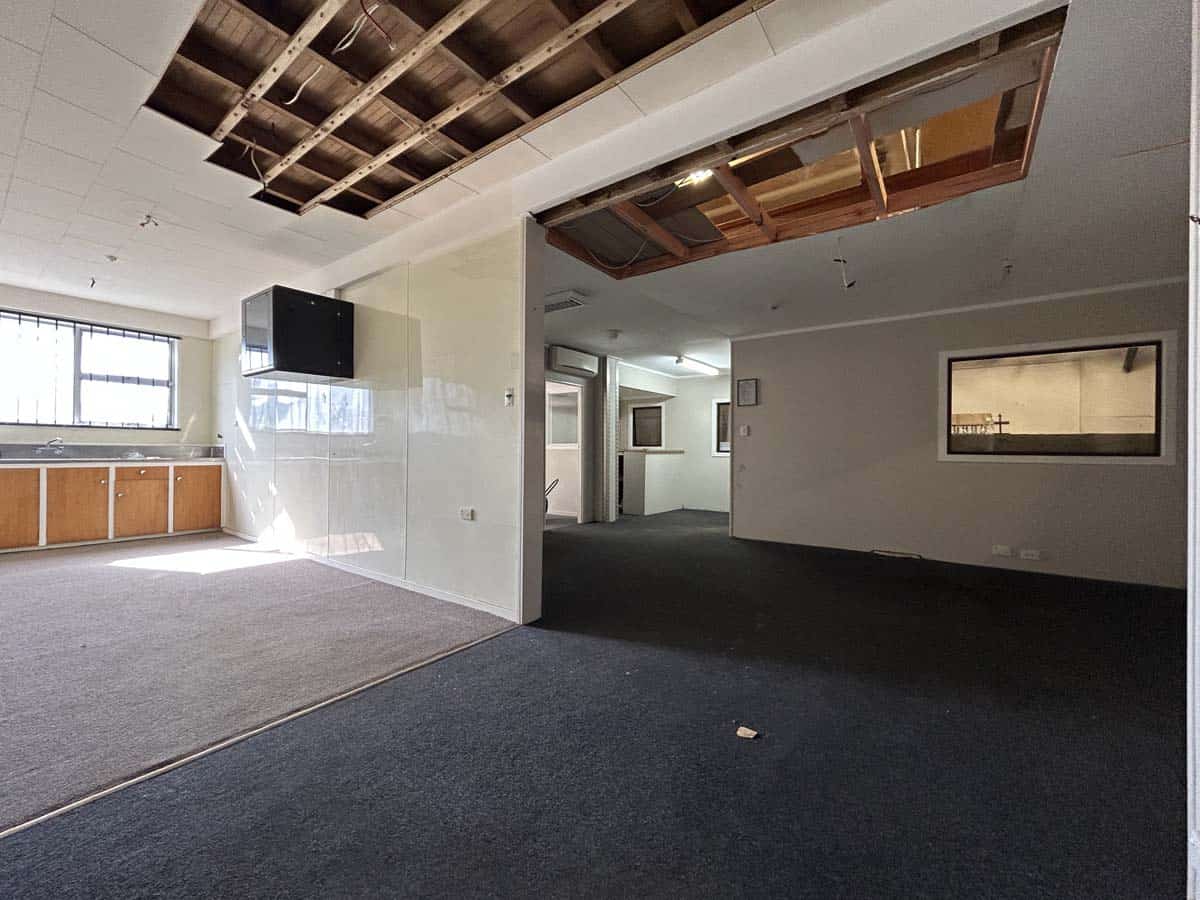 Modern office space at 100 Gill Street with open layout and natural light.