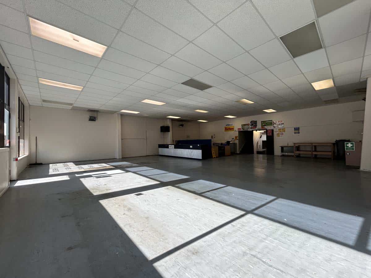 Bright, spacious interior of White Lion venue at 122 Hutt Road.